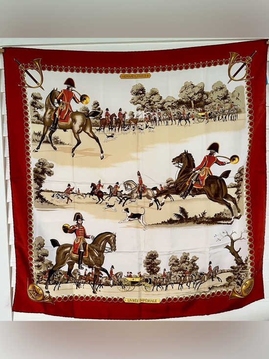 Hermes Accessories - Authentic Hermes silk 90 cm scarf- Livree Imperiale by Philippe Ledoux